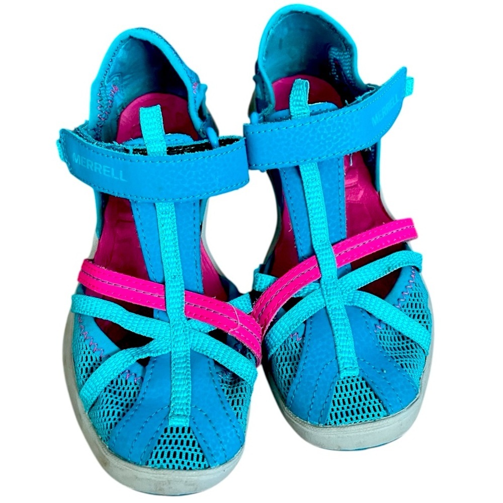 Merrell Dragonfly Turquoise Sport Sandals Girls Size 2 Closed Toe Hiking outdoor
